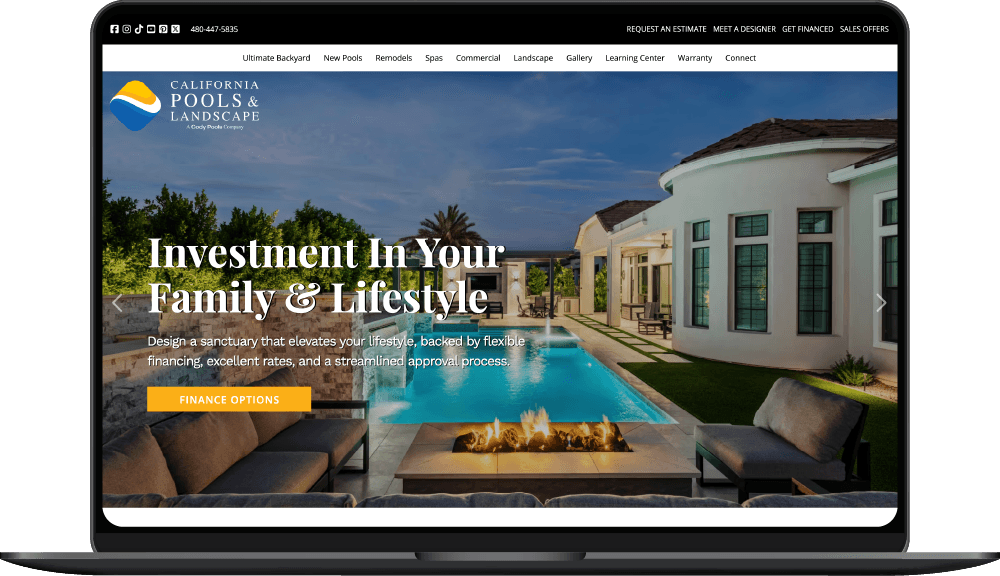 California Pools & Landscape website