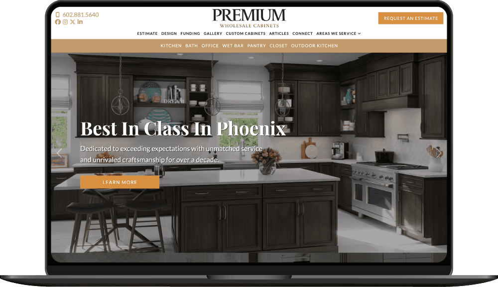 Premium Wholesale Cabinets website