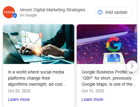 update your google business profile posts weekly